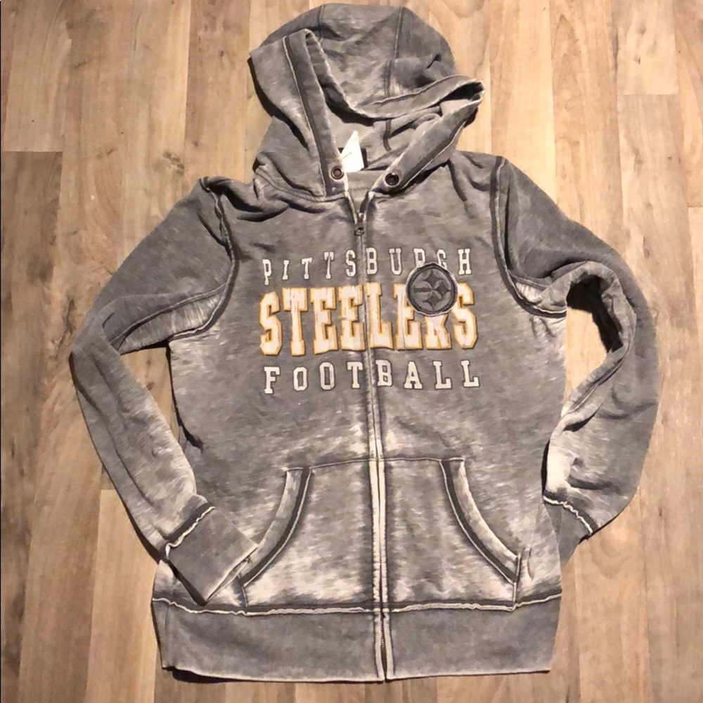 Pittsburgh Steelers Distressed Zip Hoodie